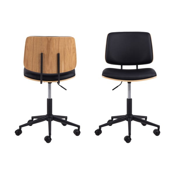 Crna uredska stolica od umjetne kože Owen – Actona-image-4