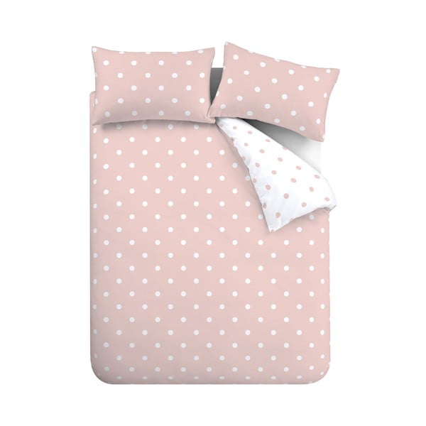 Bijela-ružičasta posteljina za bračni krevet 200x200 cm – Catherine Lansfield