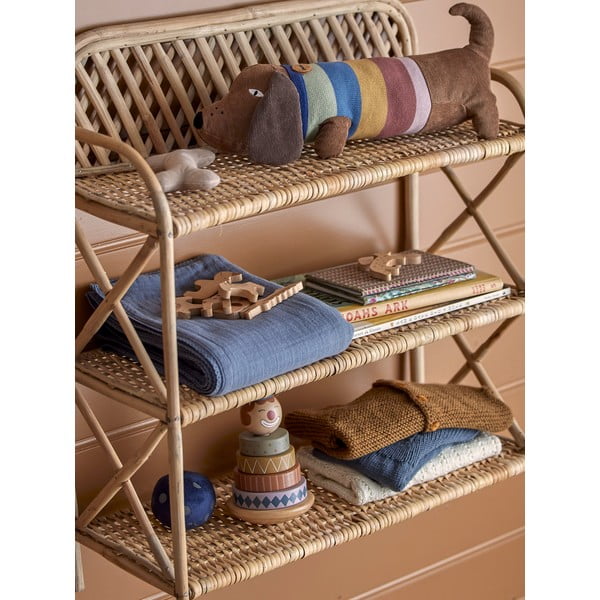 Tamnoplava pamučna deka za bebe 100x80 cm Muslin - Bloomingville Mini-image-1