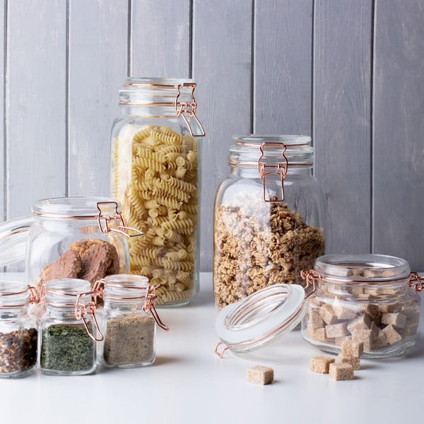 Staklena posuda s detaljima u bakrenoj boji Sabichi, 1.5 l-image-1