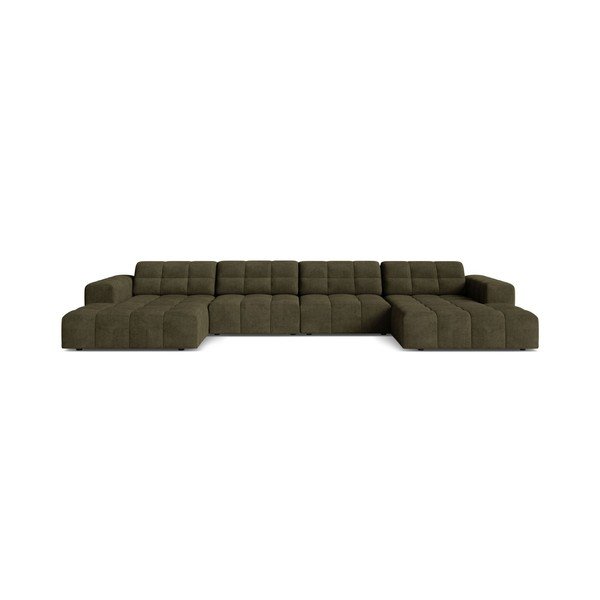 Kaki zelena kutna garnitura od šenila (u obliku slova "U") Chicago – Cosmopolitan Design