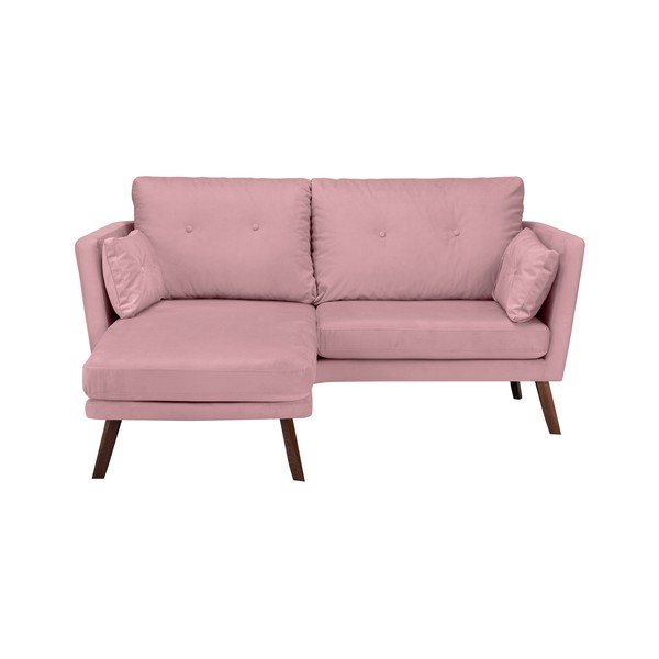 Svijetloružičasti trosjed Mazzini Sofas Elena, sa ležaljkom na lijevom uglu-image-4
