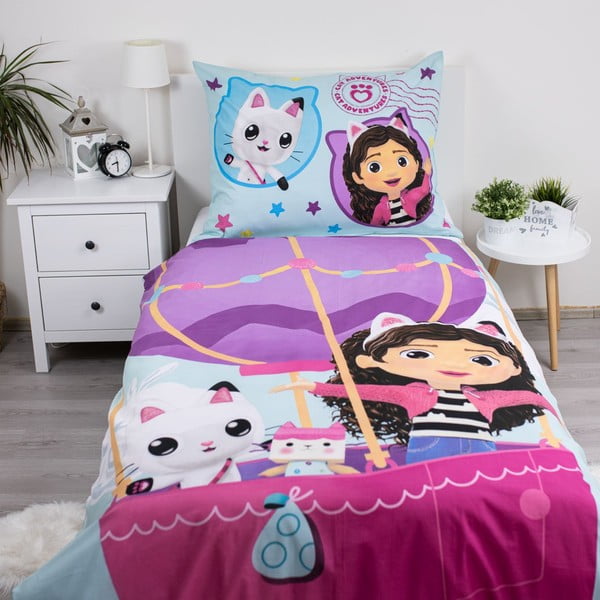 Pamučna dječja posteljina za krevet za jednu osobu 140x200 cm Gabby's Dollhouse "Balloon"  – Jerry Fabrics-image-1