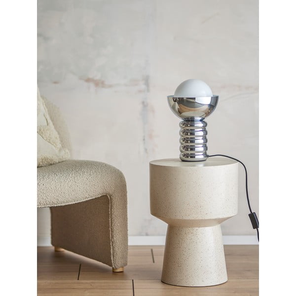 Stolna lampa u srebrnoj boji sa staklenim sjenilom (visina 32 cm) Spike – Bloomingville-image-1