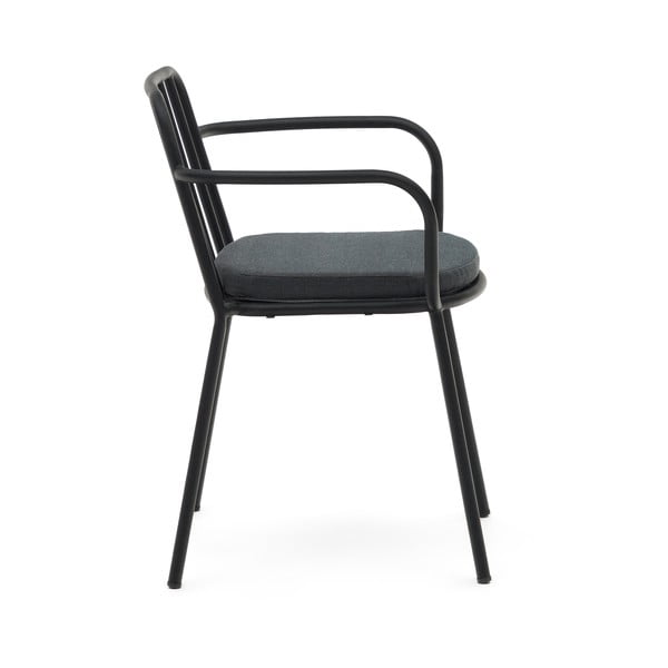 Crna metalna vrtna stolica Bramant – Kave Home-image-2