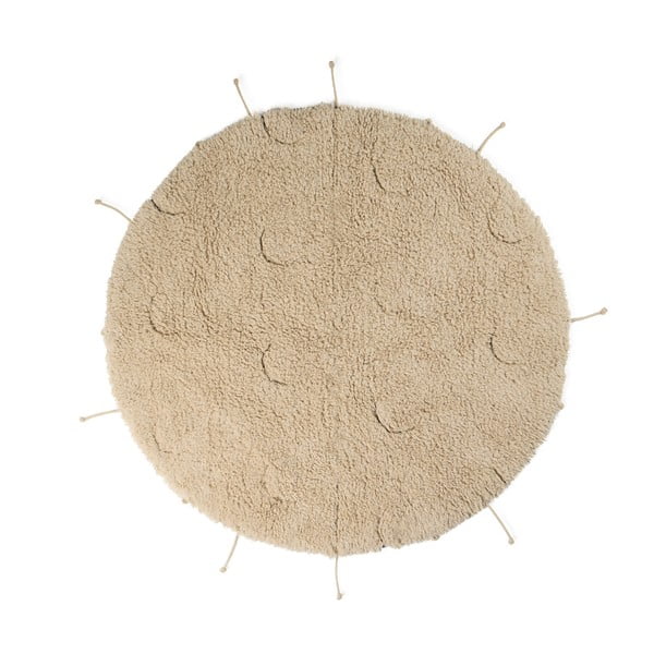 Krem periv/ručno rađen pamučan okrugao tepih ø 100 cm Moon Multishape – Lorena Canals