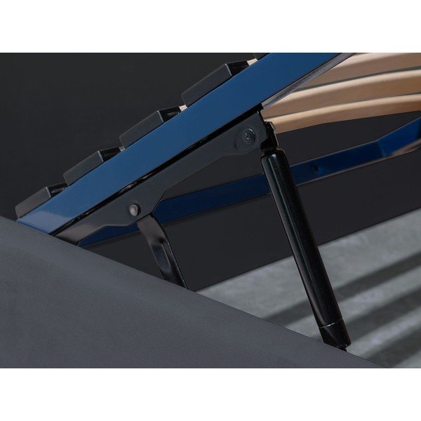 Tamno sivi tapecirani bračni krevet s prostorom za pohranu s podnicom 160x200 cm Palmyre - Bobochic Paris-image-4