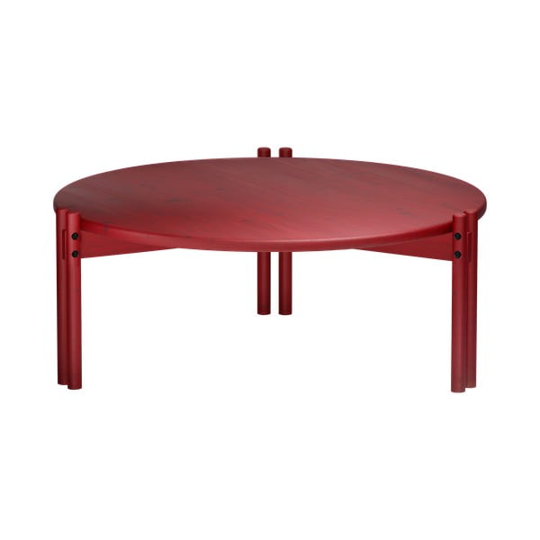 Crveni okrugao stolić za kavu od masivnog bora ø 80 cm Sticks – Karup Design