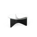 Crni okrugao stolić za kavu sa staklenom pločom stola 87x87 cm Madera – Umbra