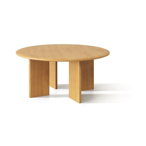 Okrugao stolić za kavu od punog hrasta u prirodnoj boji ø 90 cm Charlotte – Micadoni -image-3