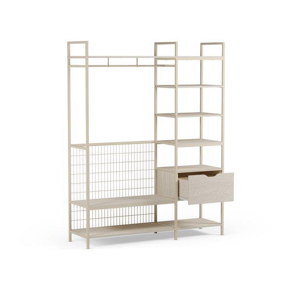 Krem otvoreni željezni ormar 140x179,5x40 cm Amara – Marckeric-image-4