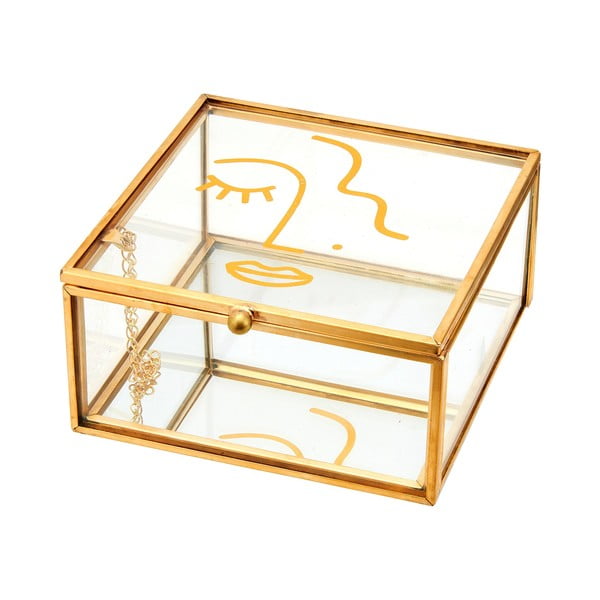 Kutija za nakit s detaljima u zlatnoj boji Sass & Belle Abstract Face