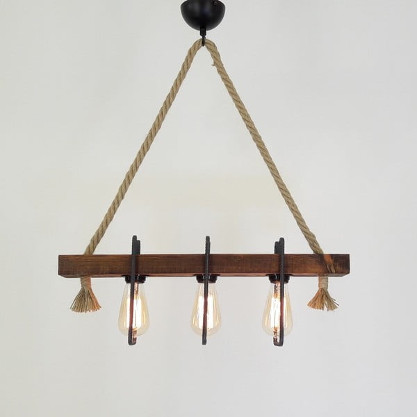 Drvena stropna viseća svjetiljka Demir, 3 žarulje-image-3