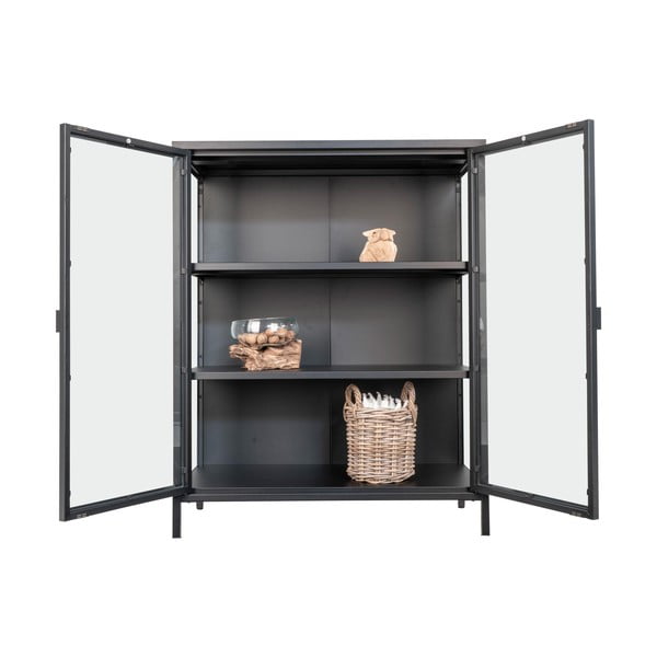 Crna metalna vitrina 80x101,5 cm Brisbane – House Nordic-image-2