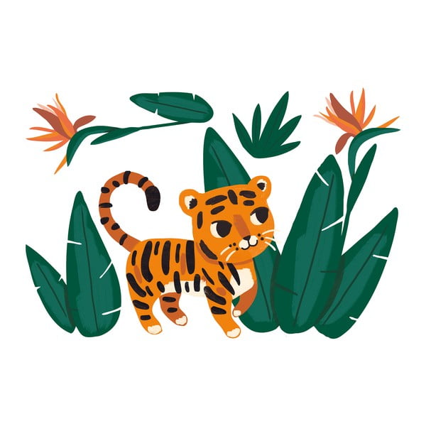 Naljepnice 95x64 cm Jungle & Tiger – Lilipinso