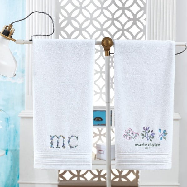 Set od dva bijela ručnika iz izdanja Marie Claire, 90 x 50 cm