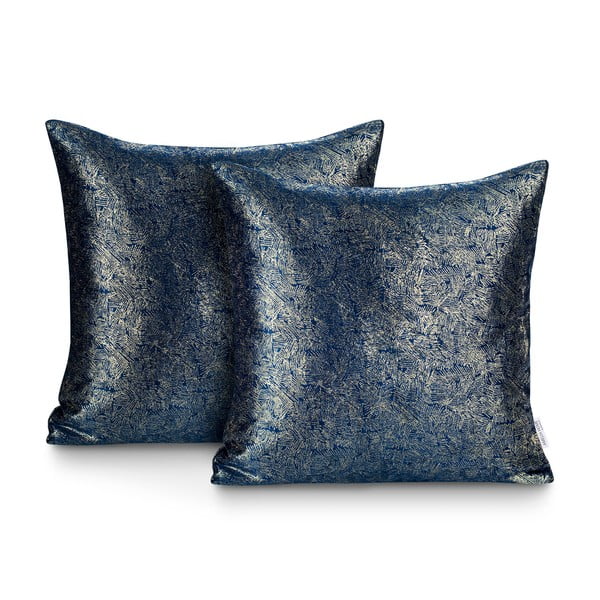 Set od 2 plave jastučnice s baršunastom površinom AmeliaHome Veras, 45 x 45 cm