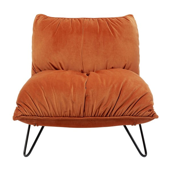 Narančasta baršunasta fotelja Port Pino – Kare Design