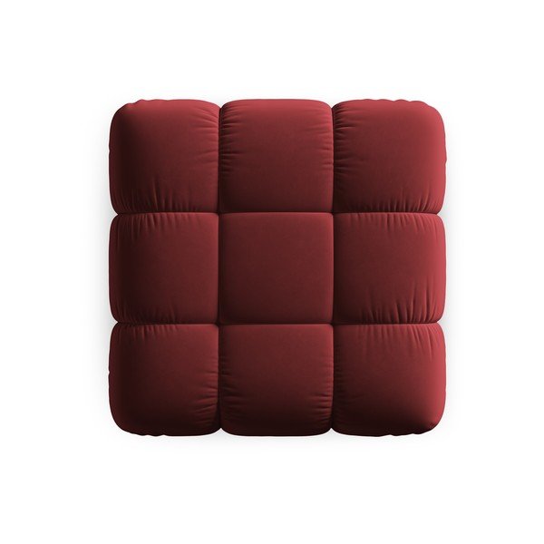 Crveni baršunast modularni tabure Bellis – Micadoni Home-image-4
