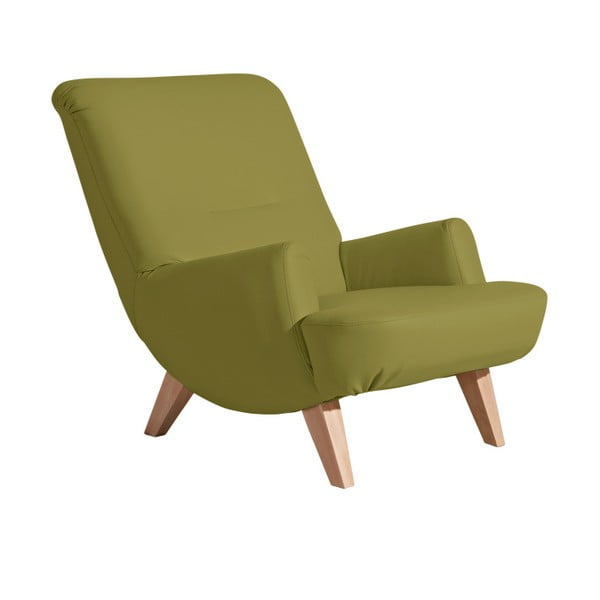 Zelena fotelja od imitacije kože Max Winzer Brandford