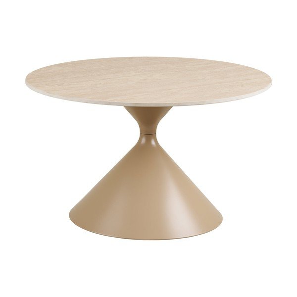 Bež okrugao stolić za kavu s keramičkom daskom ø 70 cm Annecy – House Nordic-image-2