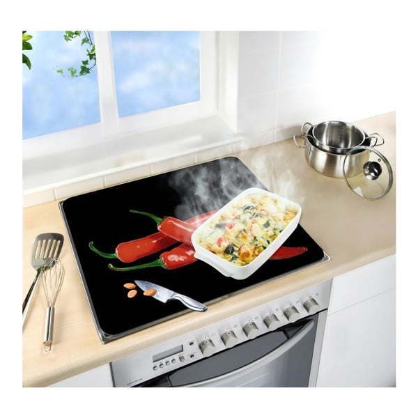 Staklena zaštita za kuhinjski zid iza štednjaka Wenkoo Peperoni, 50 x 56 cm-image-3