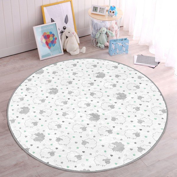 Bijeli/svijetlo sivi dječji tepih ø 80 cm Comfort – Mila Home-image-2