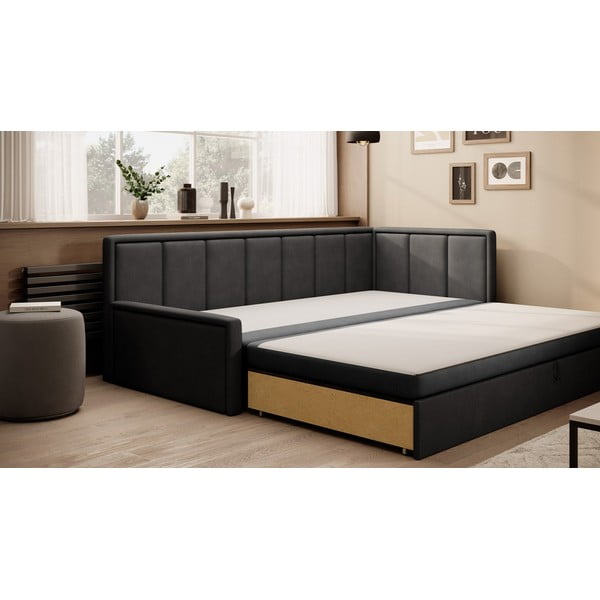 Tamno siva sklopiva/s prostorom za odlaganje sofa od šenila 214 cm Fulgeo – ELTAP-image-2