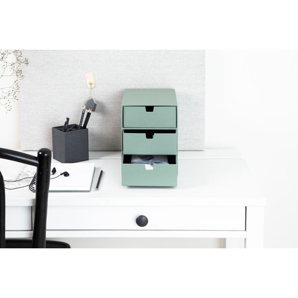 Zeleni kartonski uredski organizator za ladicu Ingrid Canvas Paper Laminate – Bigso-image-1