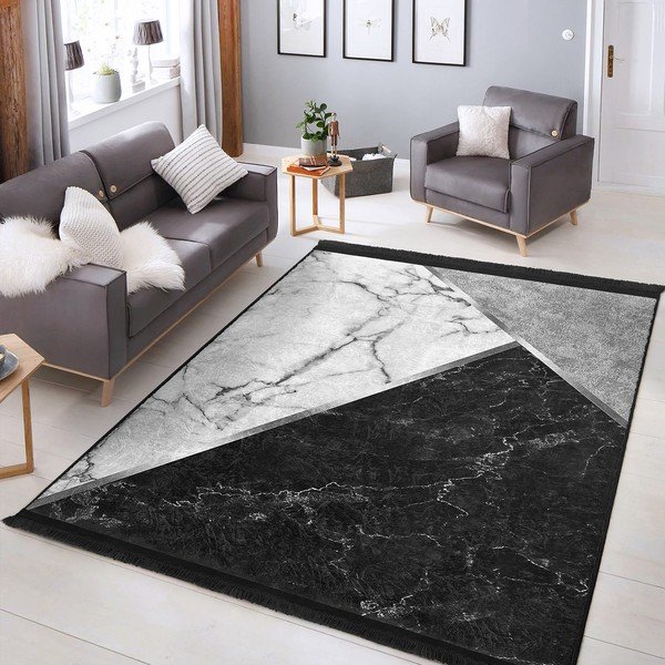 Bijelo-crni tepih 80x150 cm - Mila Home-image-1