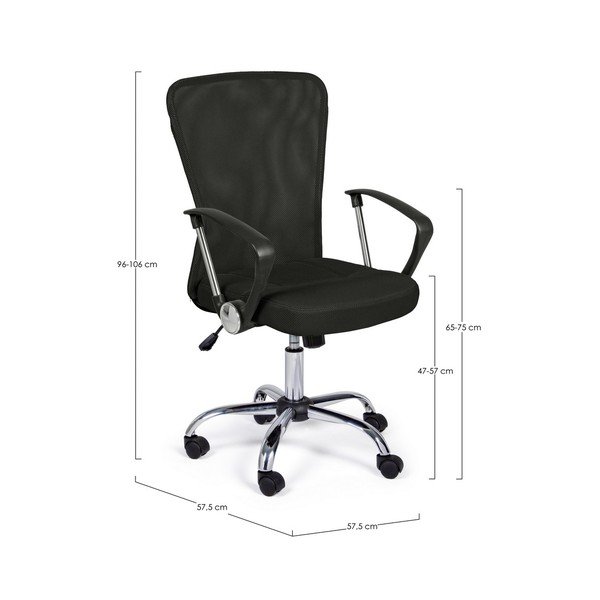 Crna podstavljena uredska stolica Brisbane – Yes Everyday-image-3