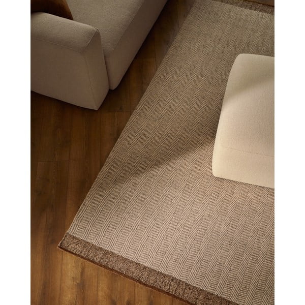 Bež obostrani/ručno rađen vunen tepih 160x230 cm Nifelia – Kave Home-image-2