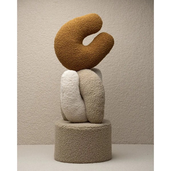 Smeđi dječji jastuk za sjedenje od bouclé tkanine U – Wigiwama-image-3