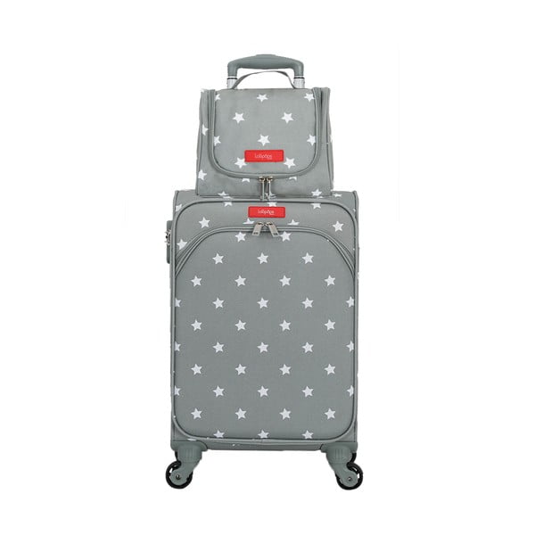 Set od sivog kofera na četiri kotača i kozmetičke torbice Lollipops Starry