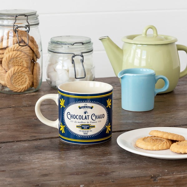 Tamno plava/krem keramička šalica 350 ml Chocolat Chaud – Rex London-image-1