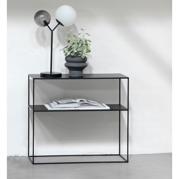 Crni metalni pomoćni stol 35x90 cm Pebble – Unique Furniture-image-1