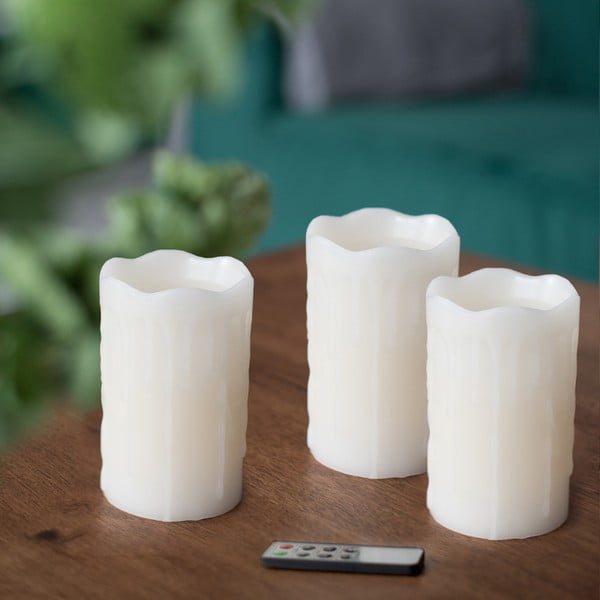 Set od 3 LED svijeće s daljinskim upravljačem DecoKing Drip, visina 12,5 cm-image-3