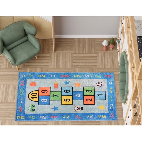 Plavi periv dječji tepih za igru 160x230 cm Hopscotch Blue – Vitaus-image-1