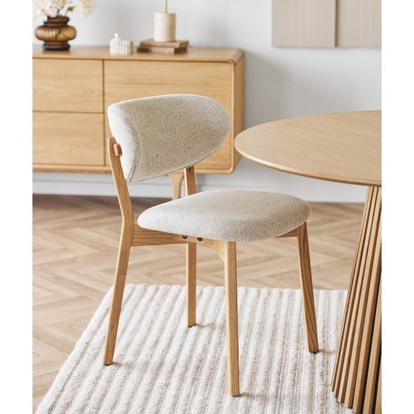 Bež/u prirodnoj boji podstavljena blagovaonska stolica Dunkirk – House Nordic-image-1