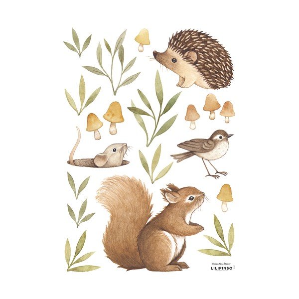 Naljepnice 30x42 cm Little Forest Animals – Lilipinso