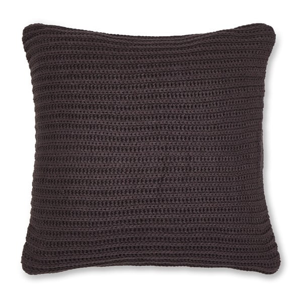 Tamnosmeđa pletena jastučnica Catherine Lansfield Knit, 45 x 45 cm