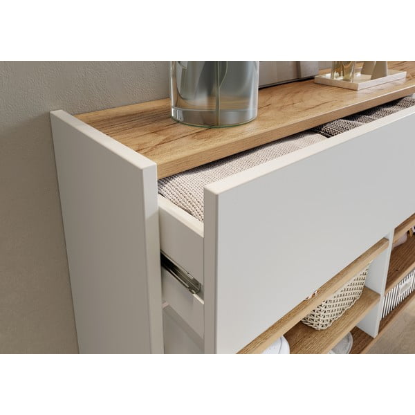 Bijeli ormarić u dekoru hrasta 110x57x22 cm Ameca – Germania-image-4