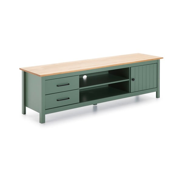 Zelena/u prirodnoj boji TV komoda od masivnog bora 158x47 cm Miranda – Marckeric-image-2