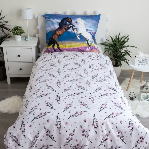 Pamučna dječja posteljina za krevet za jednu osobu 140x200 cm Horse "Meadow" – Jerry Fabrics-image-2