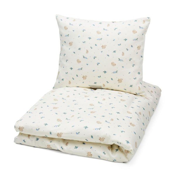 Krem dječja posteljina za krevet za jednu osobu od organskog pamuka 140x200 cm Blueberries – Cam Cam Copenhagen