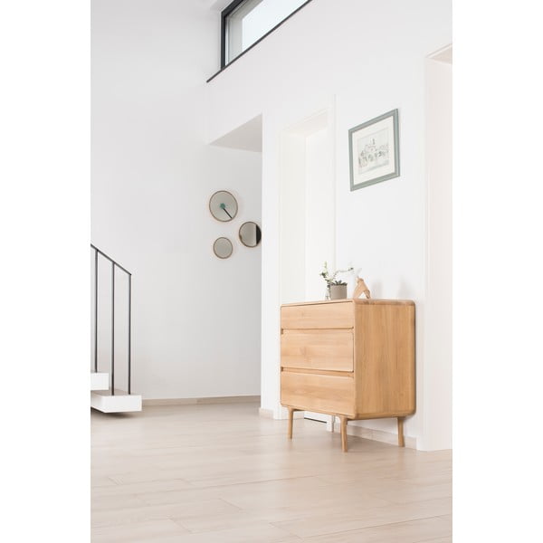 Komoda od punog hrasta s 3 ladice Gazzda Fawn-image-1