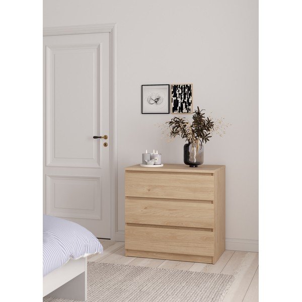 Komoda u dekoru hrasta u prirodnoj boji 77x76x50 cm Naia – Tvilum-image-1
