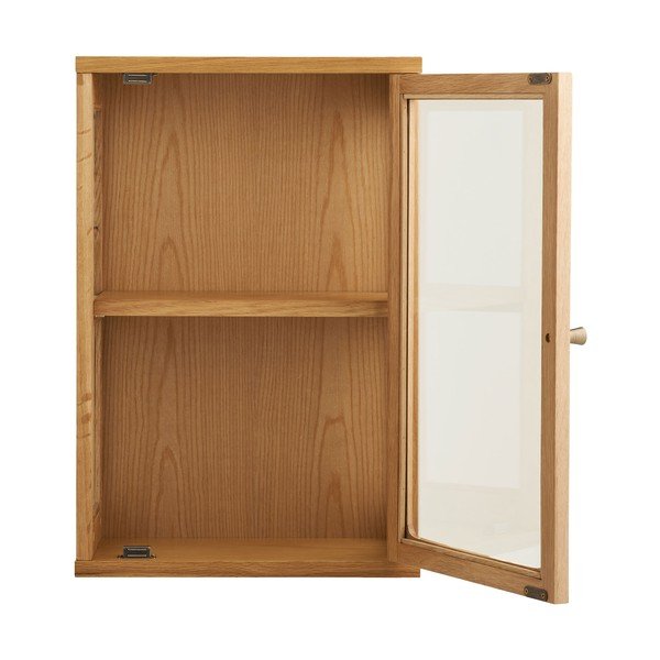 Viseća vitrina u prirodnoj boji 40x60x20 cm Zamora – House Nordic-image-3