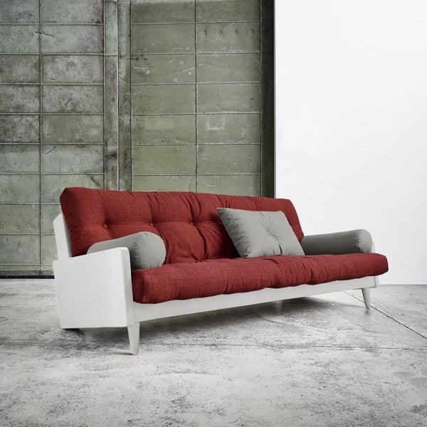 Sofa na razvlačenje Karup Indija Bijela / Passion Red / Granit Gray