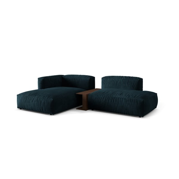 Tamno plava baršunasti kutna garnitura (s lijevim kutom/s ležaljkom) Martina – Micadoni -image-2